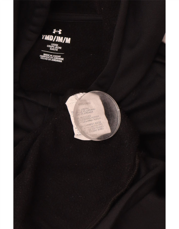 Pulover cu glugă cu grafică largi pentru fete UNDER ARMOUR 9-10 ani, mediu negru