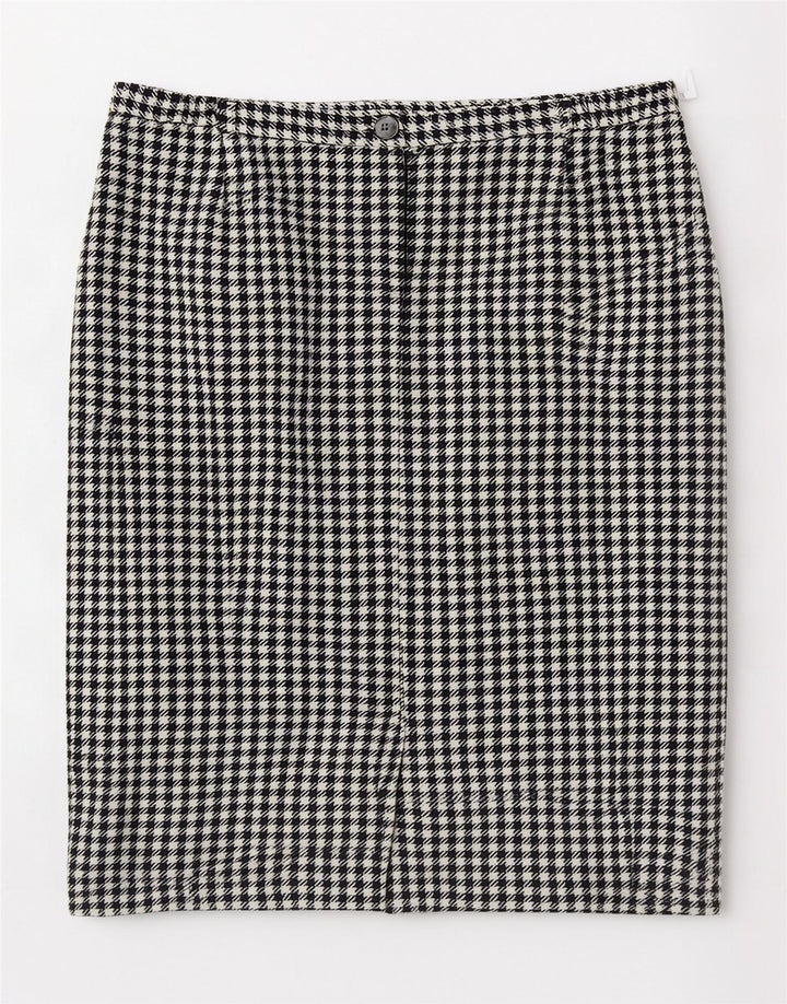 Fusta midi pentru femei Eastex UK 14 Medium W30 Lână neagră cu picior de gală
