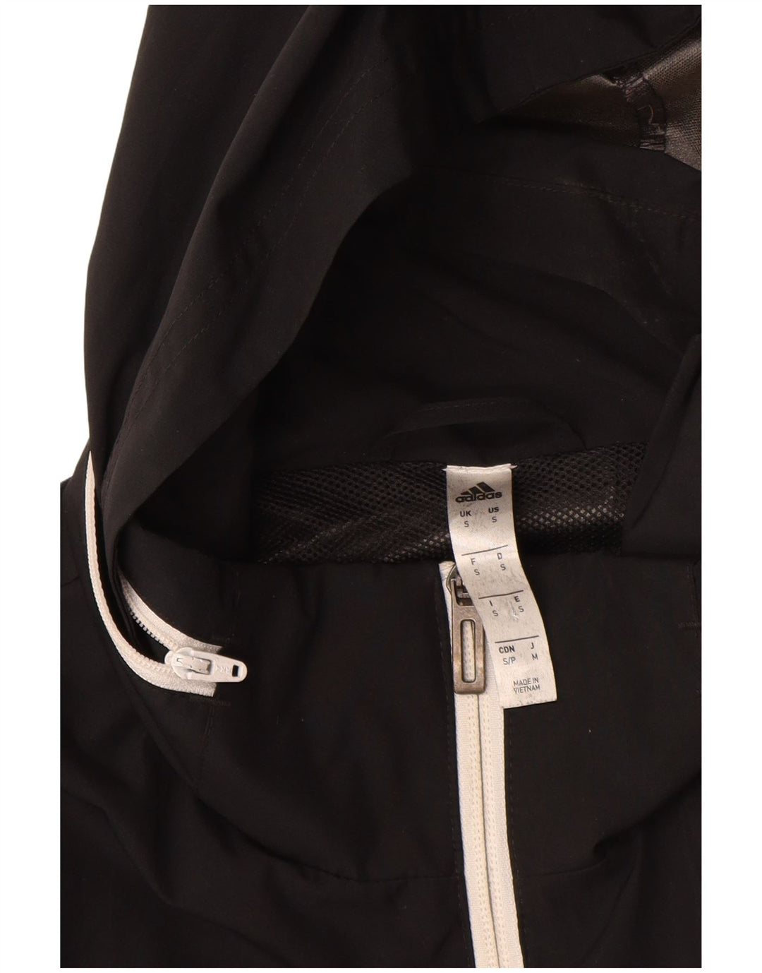 Jachetă de top pentru trening cu glugă Adidas pentru bărbați, poliester negru mic