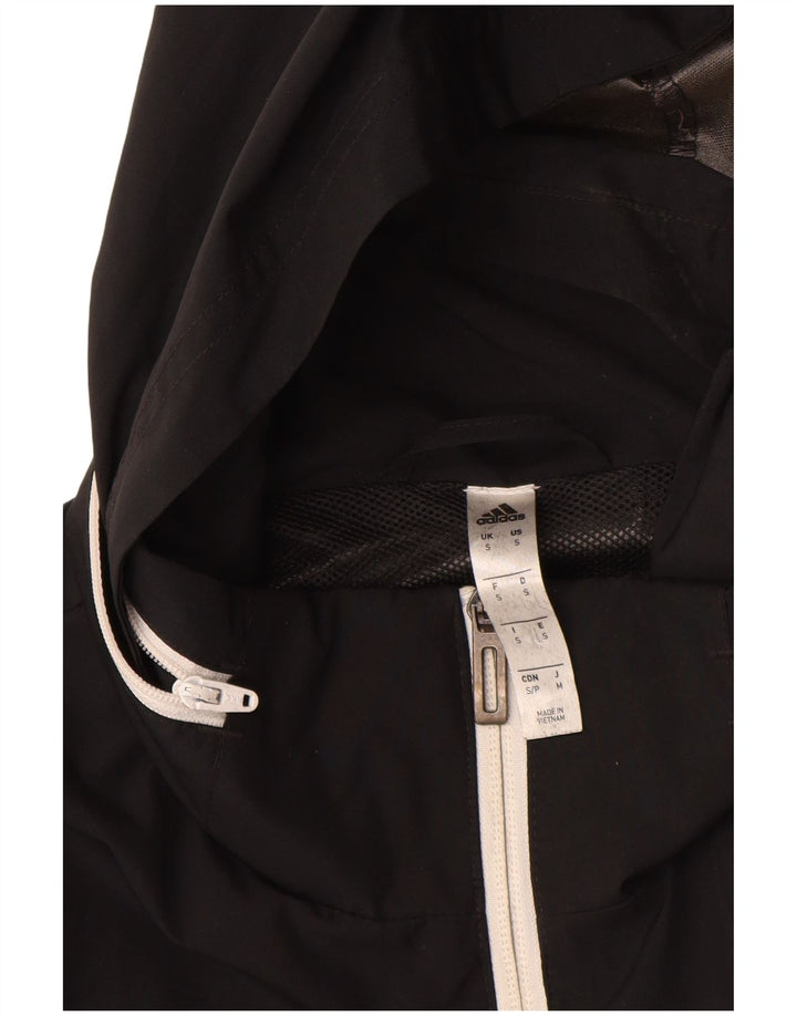 Jachetă de top pentru trening cu glugă Adidas pentru bărbați, poliester negru mic