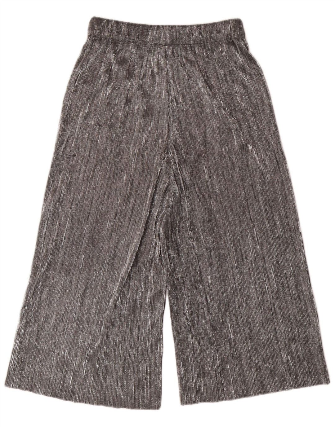 Pantaloni Capri pentru femei ZARA XS W24 L20 Poliester argintiu