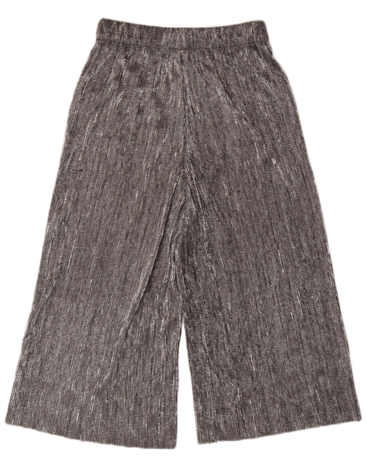 Pantaloni Capri pentru femei ZARA XS W24 L20 Poliester argintiu