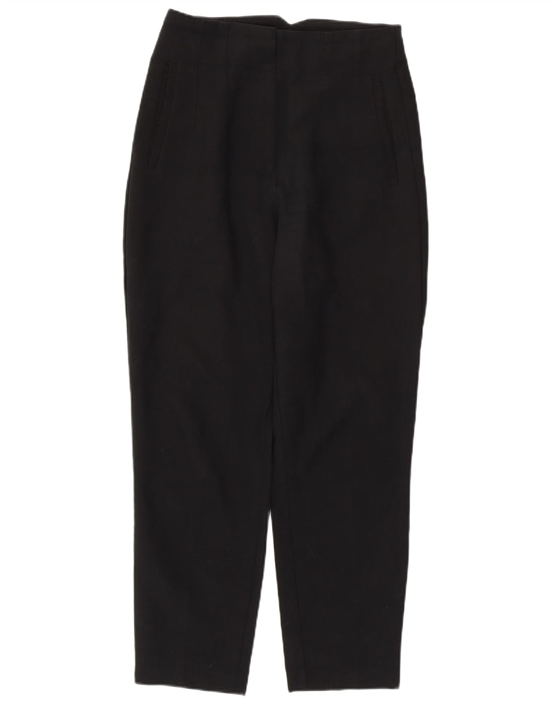 Pantaloni chino conici pentru femei cu talie înaltă ZARA Mici L26 L26 Bumbac negru