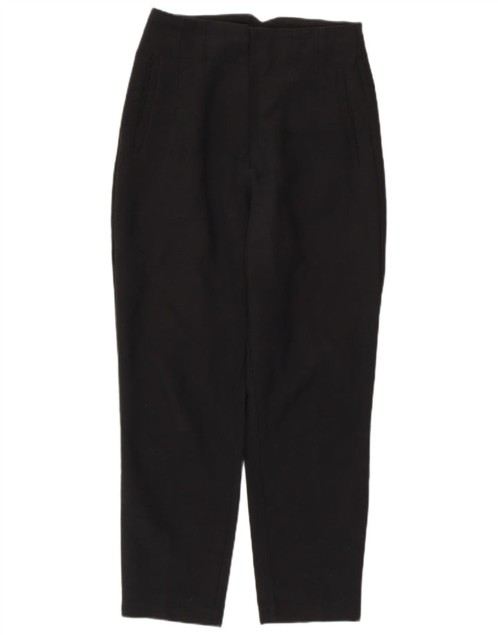 Pantaloni chino conici pentru femei cu talie înaltă ZARA Mici L26 L26 Bumbac negru
