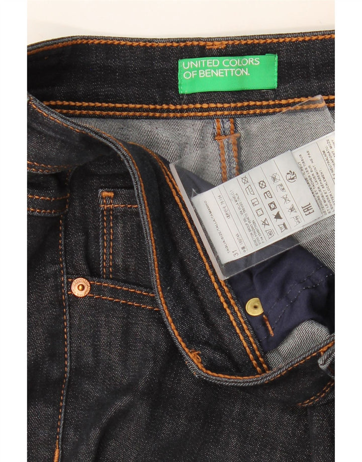 Blugi drepti pentru femei BENETTON W31 L30 bumbac bleumarin