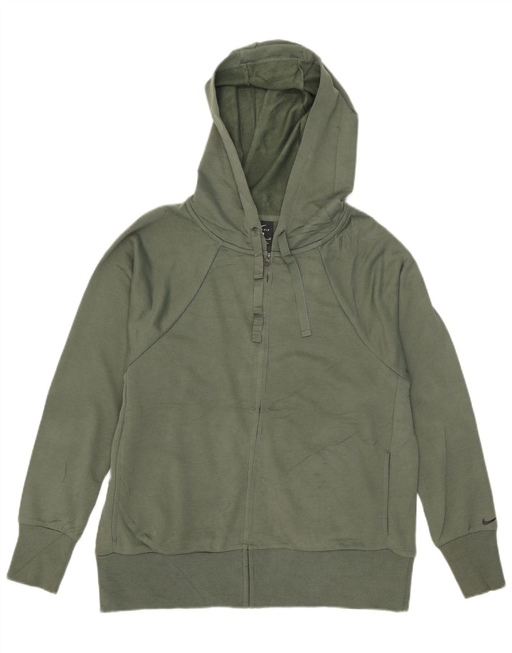 Pulover NIKE pentru bărbați Dri Fit, cu fermoar, poliester mic, verde