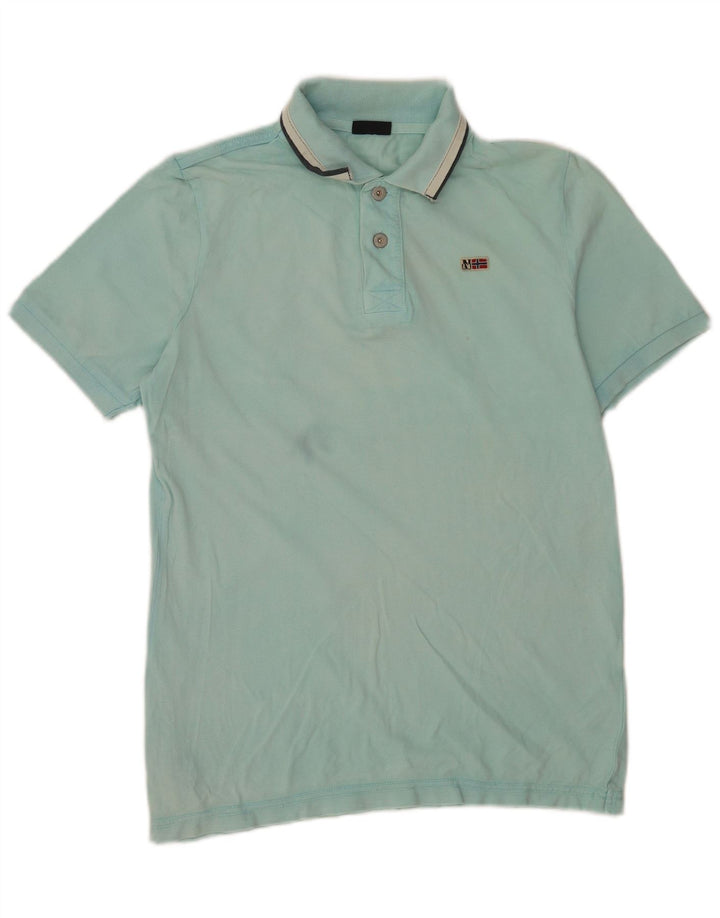 Tricou polo Napapijri pentru bărbați, bumbac albastru mic