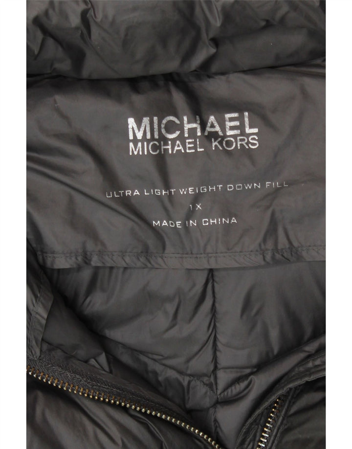 Palton căptușit cu glugă pentru femei MICHAEL KORS UK 18 XL nailon gri