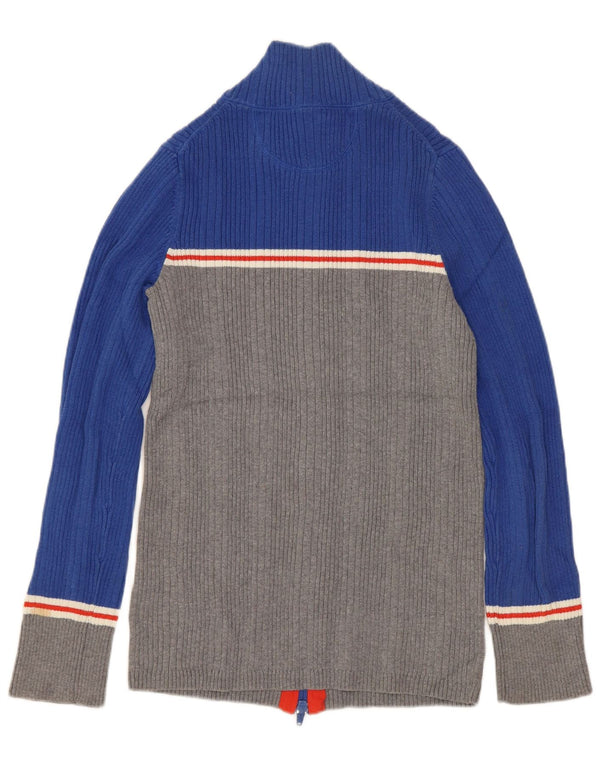 Pulover cardigan pentru femei Eddie Bauer UK 12 Medium Blue Colorblock Bumbac