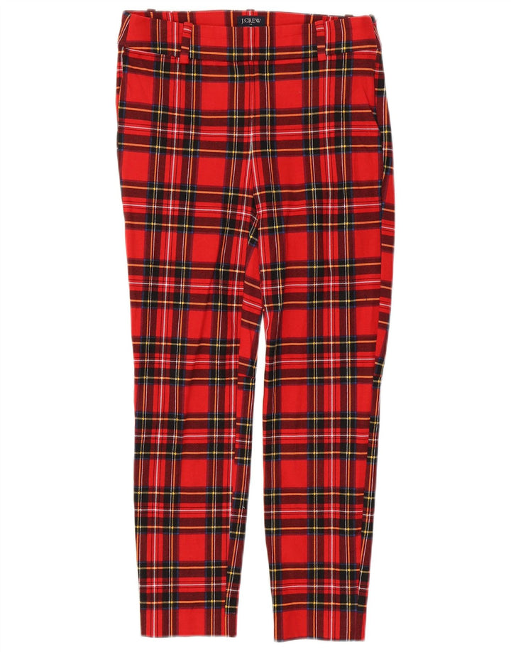 J. CREW Pantaloni casual Winnie Slim pentru femei US 00 2XS W26 L24 Red Check