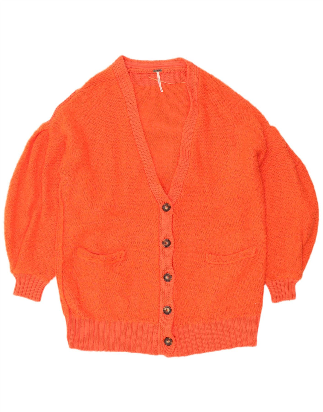 PEOPLE TREE Pulover cardigan supradimensionat pentru femei UK 6 XS bumbac portocaliu
