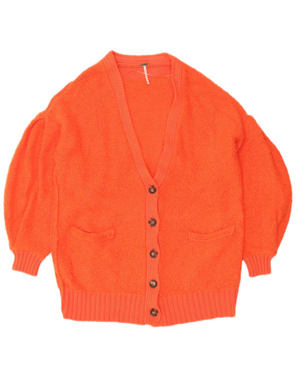 PEOPLE TREE Pulover cardigan supradimensionat pentru femei UK 6 XS bumbac portocaliu