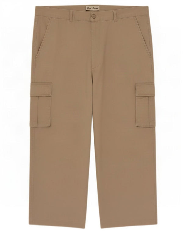 ESSE EMME Mens Straight Cargo Trousers IT 54 2XL W36 L26 Beige Cotton