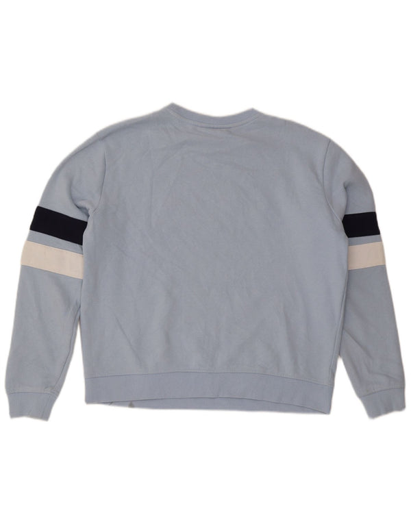 Pulover cu grafic pentru femei Fila, UK 16, mare, albastru, bumbac color bloc