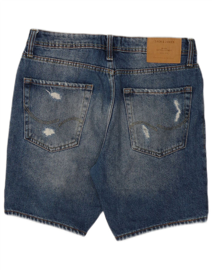 Pantaloni scurți Jack & Jones pentru bărbați, distressed regular fit, din denim, mici W28, bumbac albastru