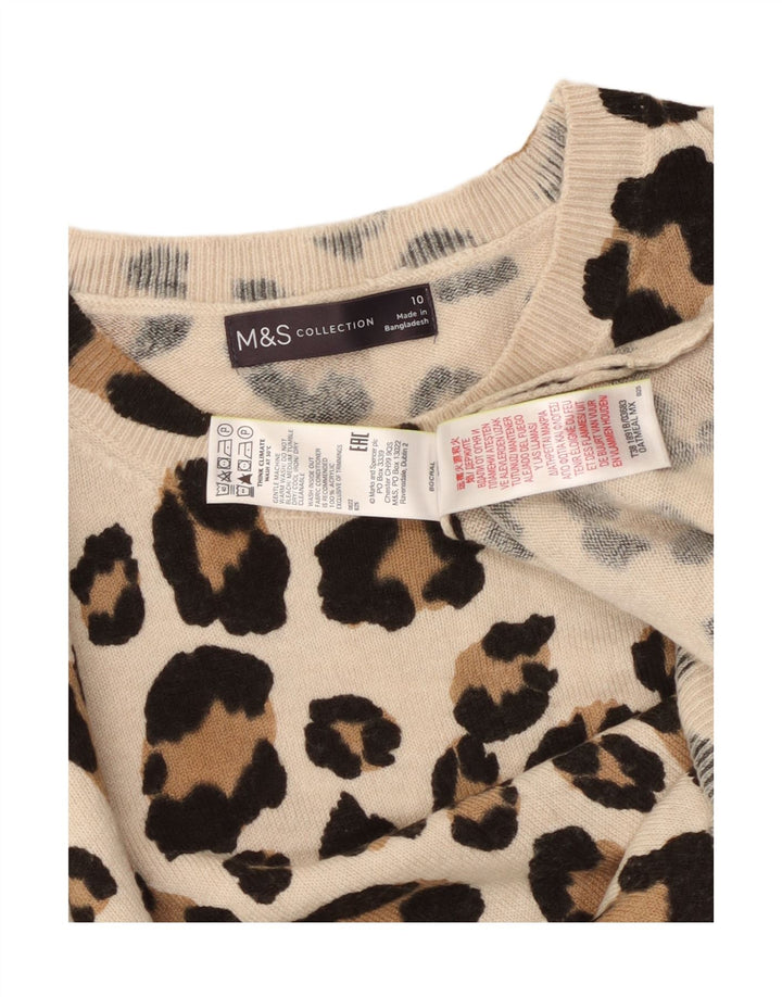MARKS & SPENCER Womens Boat Neck Jumper Sweater UK 10 Small Beige