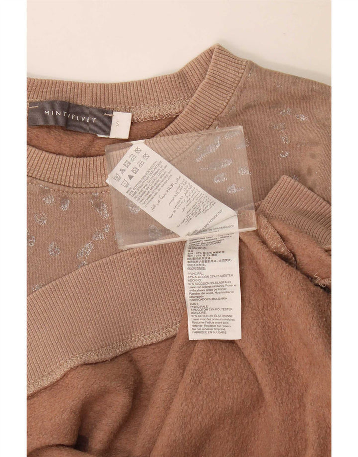 MINT VELVET Pulover pentru femei cu model abstract, UK 10 Mic Bej