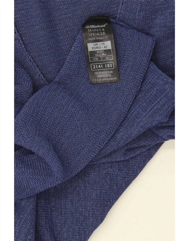 Pulover cardigan crop pentru femei Marks & Spencer UK 14 mare bleumarin