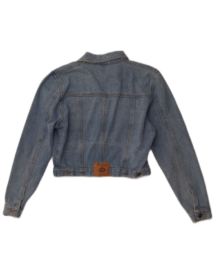 DOROTHY PERKINS Jachetă de denim crop pentru femei UK 14 Bumbac albastru mediu