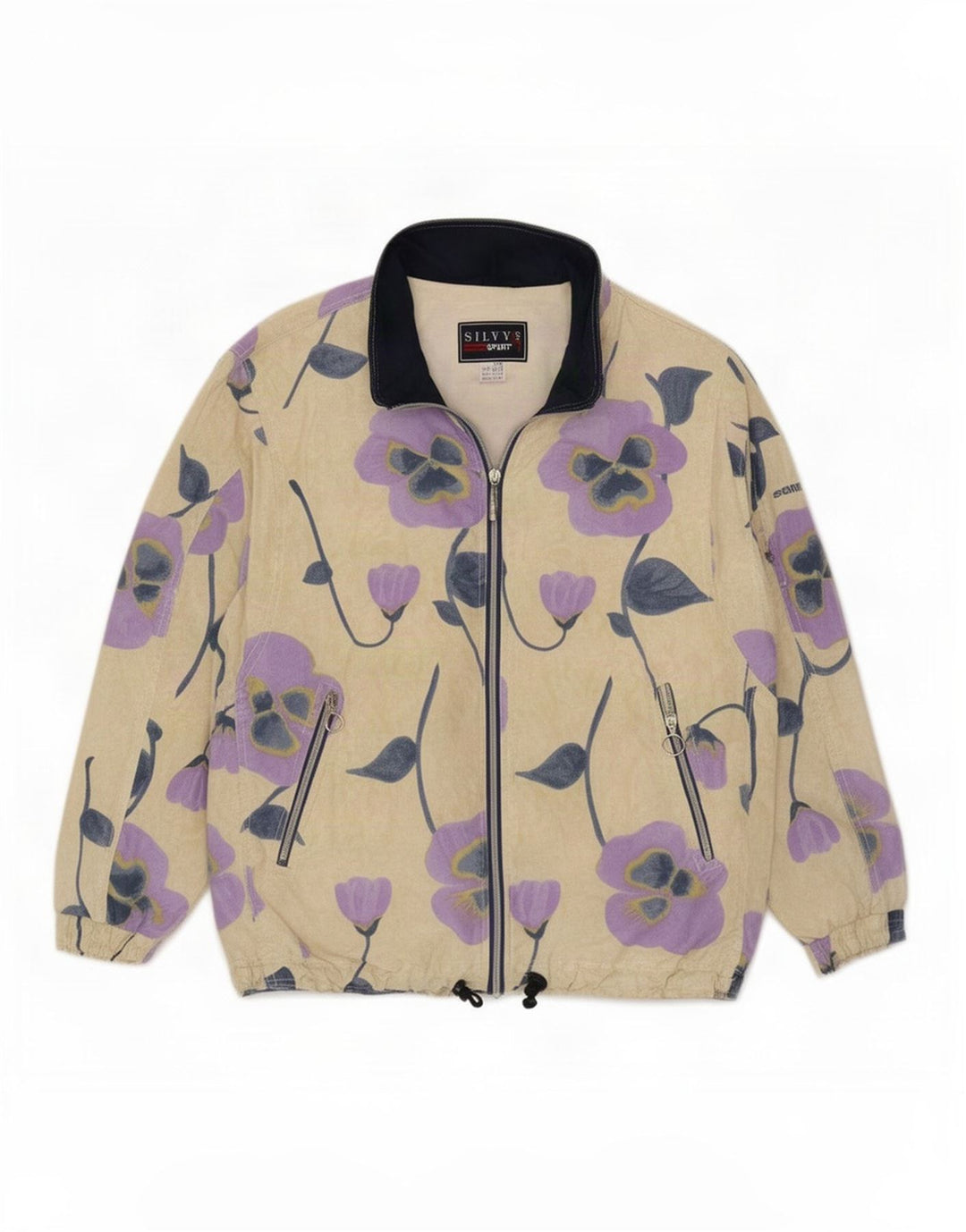 Jachetă de trening supradimensionată pentru femei Silvy IT 42 Medium Bej Floral