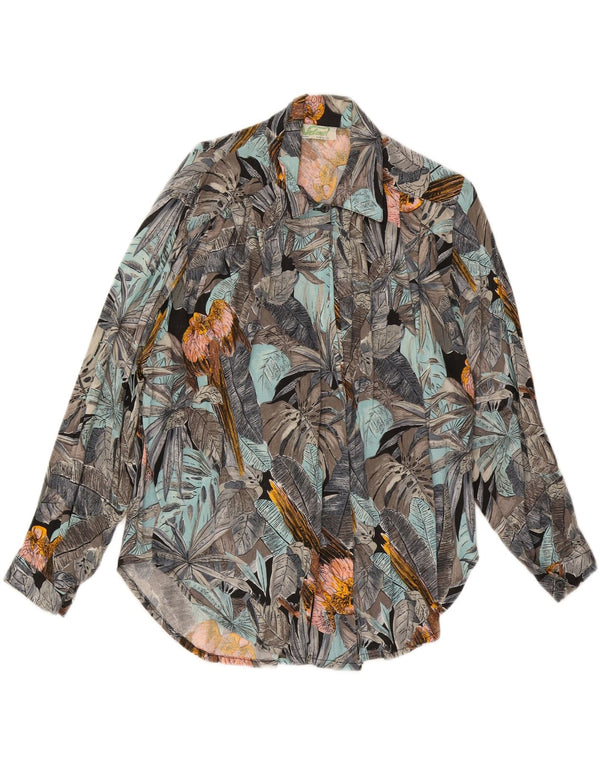 Bluză cămașă pentru femei VELENO UK 20 2XL Viscoză florală multicoloră