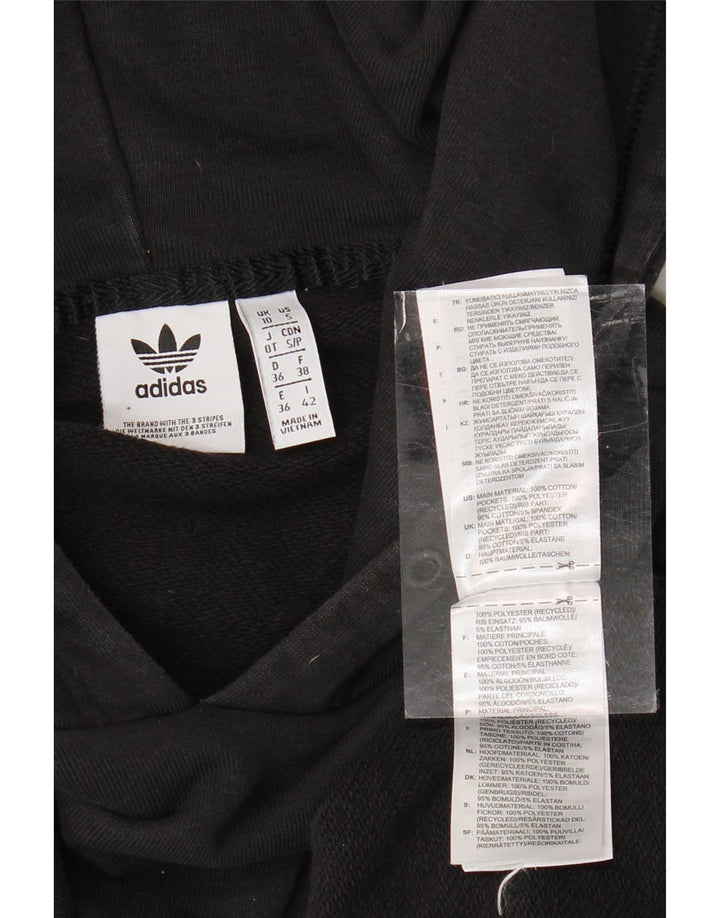 Pulover supradimensionat pentru femei ADIDAS UK 10 Bumbac cu flori negru mic