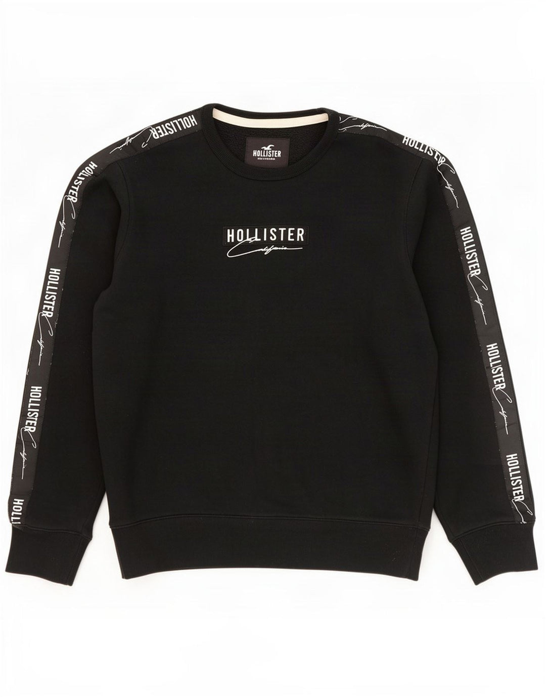 Pulover cu grafică Hollister pentru bărbați, mediu negru