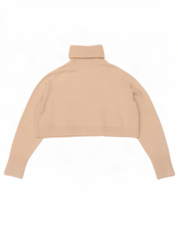Pulover de damă Zara Crop oversized cu gât rulat, UK 10 Small Off White