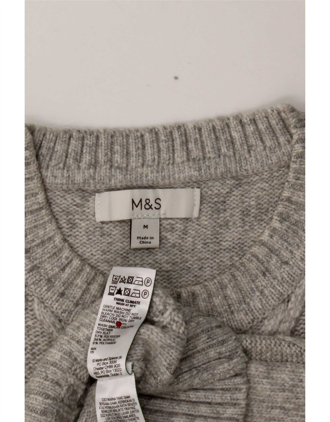 Marks & Spencer Womens Vest Tank Top UK 14 Medium Gri Poliester
