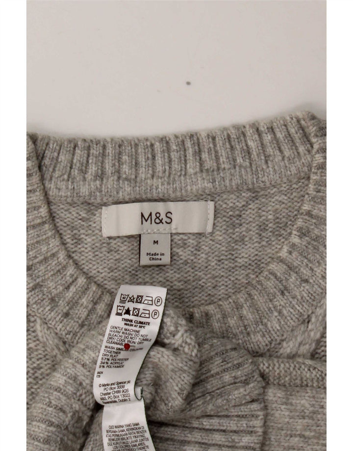 Marks & Spencer Womens Vest Tank Top UK 14 Medium Gri Poliester