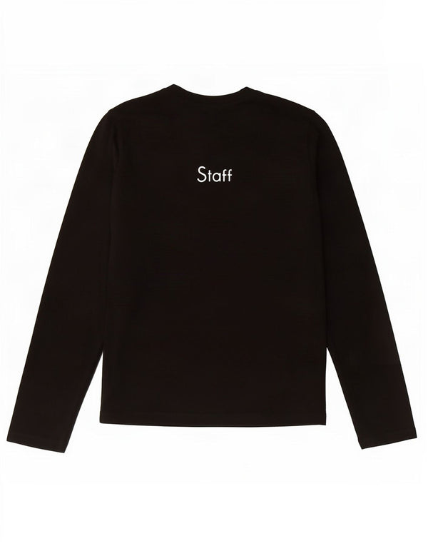 Calvin Klein Jeans Top grafic pentru femei cu mânecă lungă UK 10 Bumbac negru mic