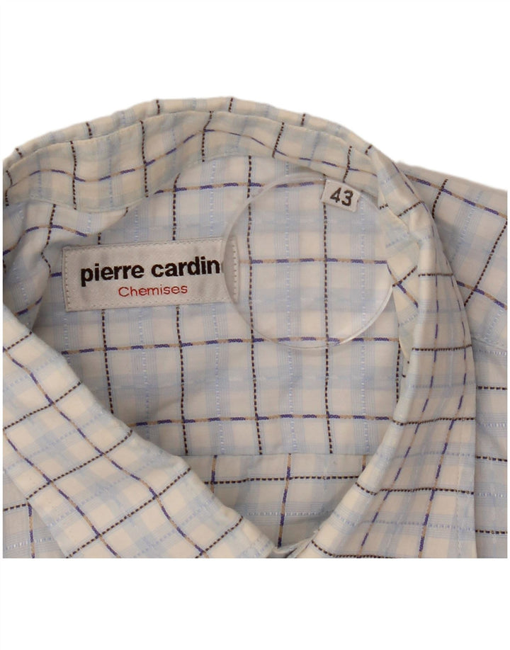 Cămașă cu mânecă scurtă pentru bărbați Pierre Cardin Mărimea 43, carouri mari, albastre