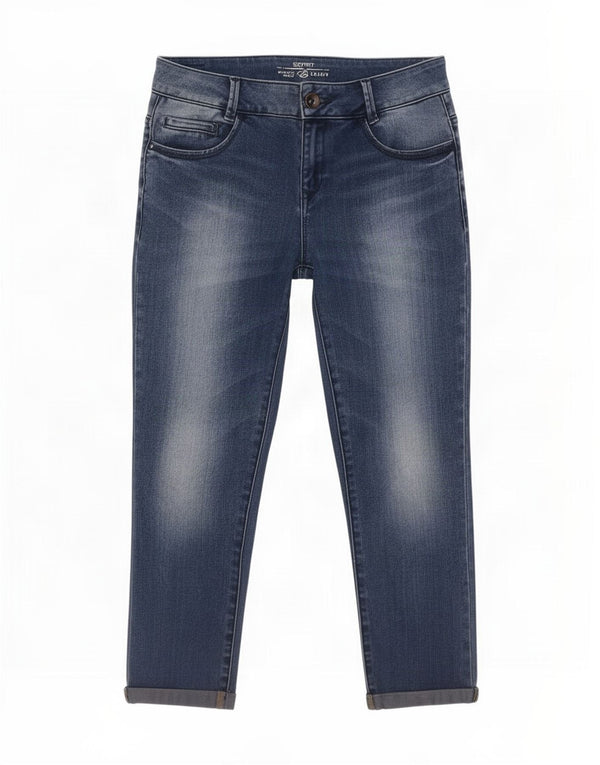 Blugi skinny Capri pentru femei Esprit cu talie medie L30 L22 bumbac albastru