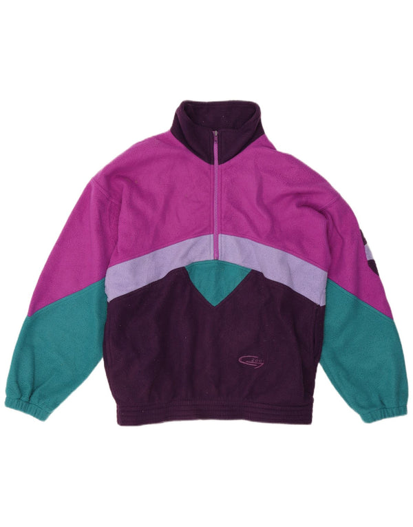 Pulover din lână vintage pentru fete, cu fermoar, 13-14 ani, multicolor, bloc de culoare
