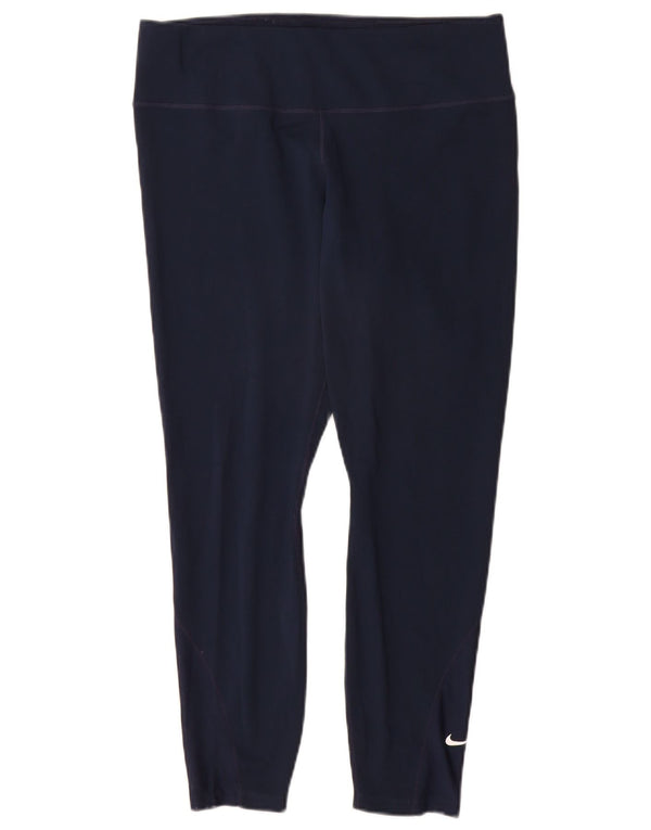 Leggings crop Nike Dri Fit pentru femei UK 14, mari, bleumarin