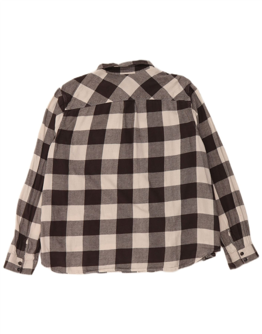 Cămașă de flanel pentru femei Eddie Bauer, cu ajustare largi, UK 18 XL, bumbac vichy negru