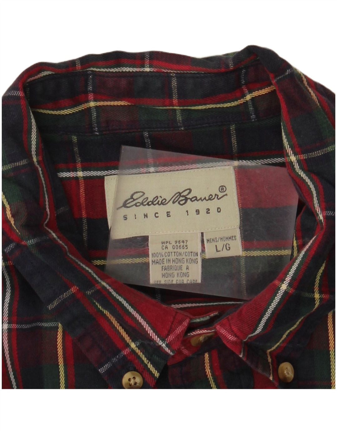 EDDIE BAUER Cămașă de flanel pentru bărbați, bumbac cu carouri roșii mari