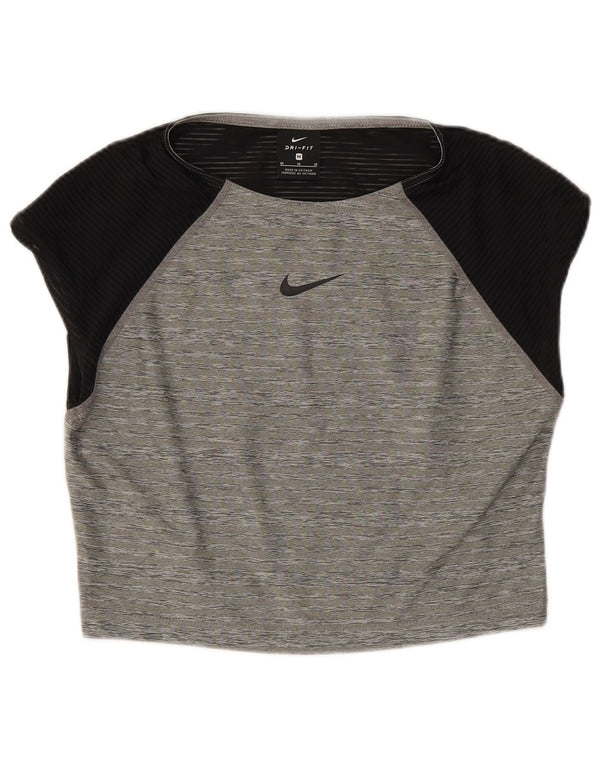 Tricou pentru femei Nike Dri Fit Crop Top UK 12 Medium Gri Colorblock