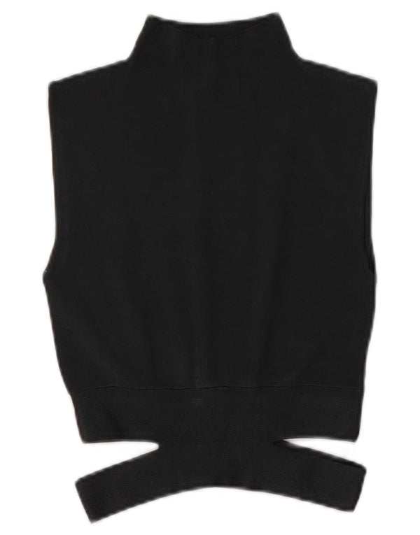 Top scurt din tricot fără mâneci pentru femei UK 10, gri mic