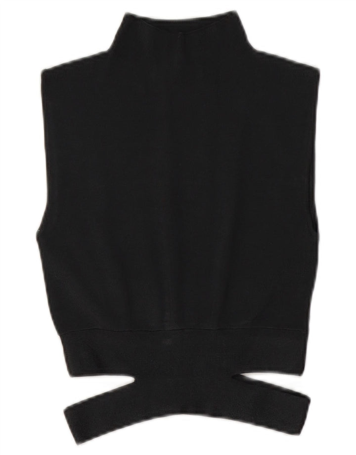 Top scurt din tricot fără mâneci pentru femei UK 10, gri mic