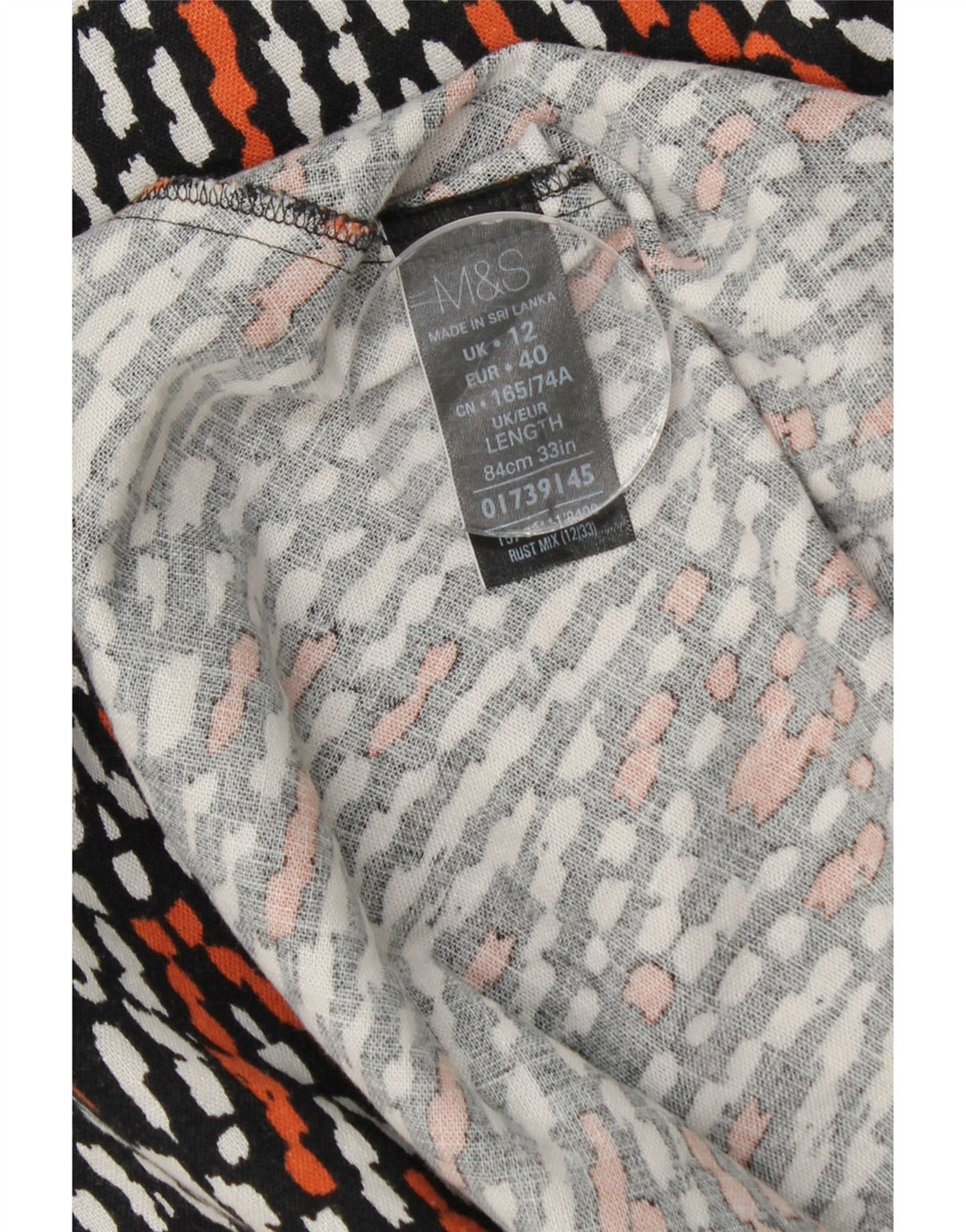 MARKS & SPENCER Fustă A-Line pentru femei UK 12 Medium W30 Chevron multicolor