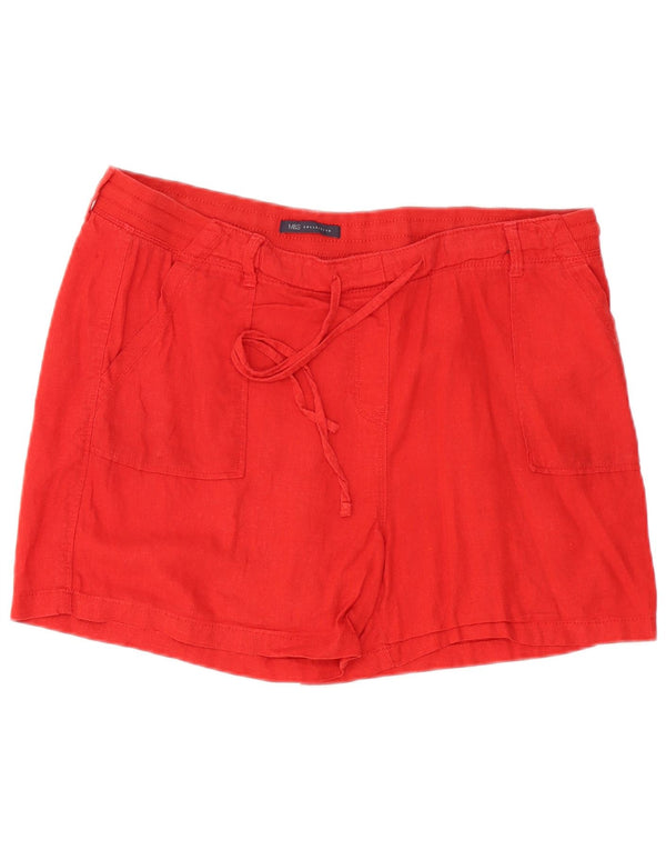 Marks & Spencer Pantaloni scurți casual pentru femei UK 16 Large W38 Red Linen