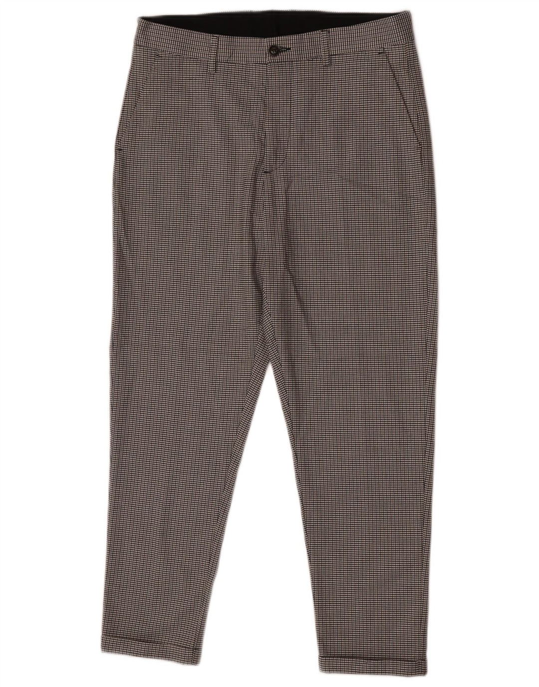 Pantaloni chino slim pentru bărbați Zara EU 40 Mediu L31 L25 Gri Houndstooth