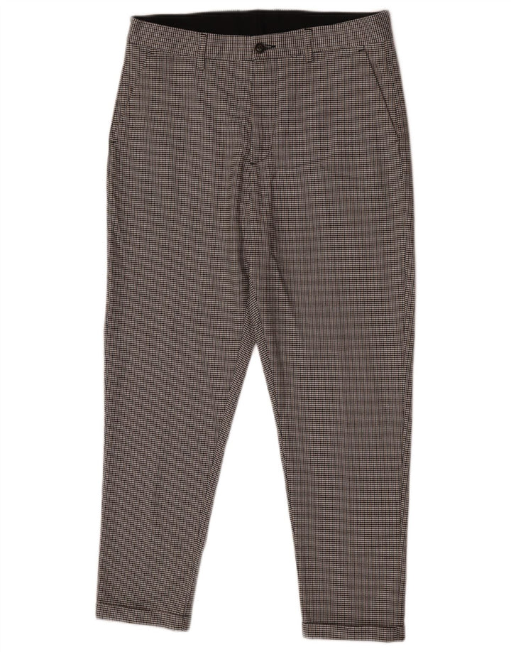 Pantaloni chino slim pentru bărbați Zara EU 40 Mediu L31 L25 Gri Houndstooth