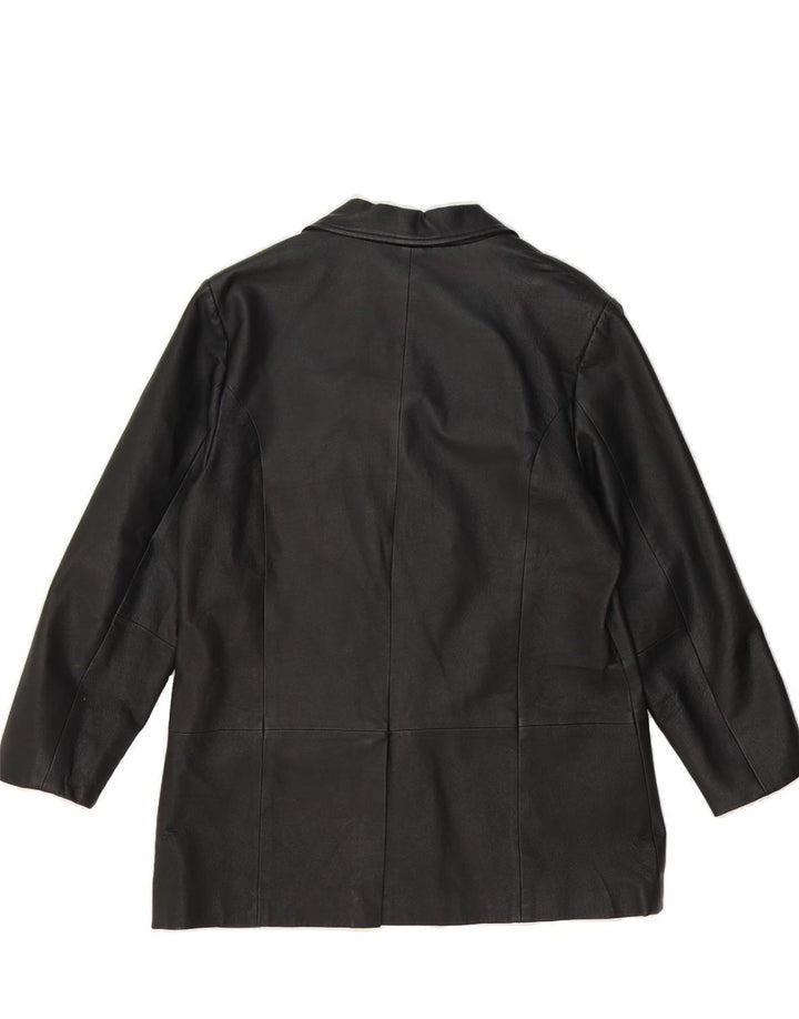 CLASSIC Womens Leather Coat UK 16 Large Black Leather Vintage CLASSIC and Second-Hand CLASSIC from Messina Hembry 