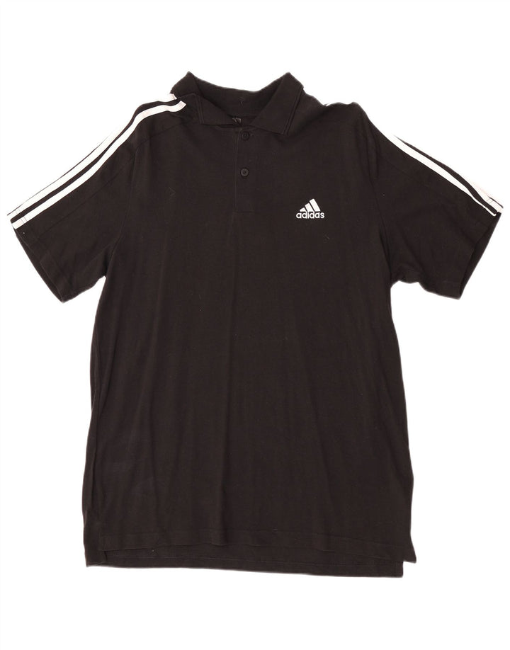 Tricou polo pentru bărbați Adidas, mare, negru, bumbac