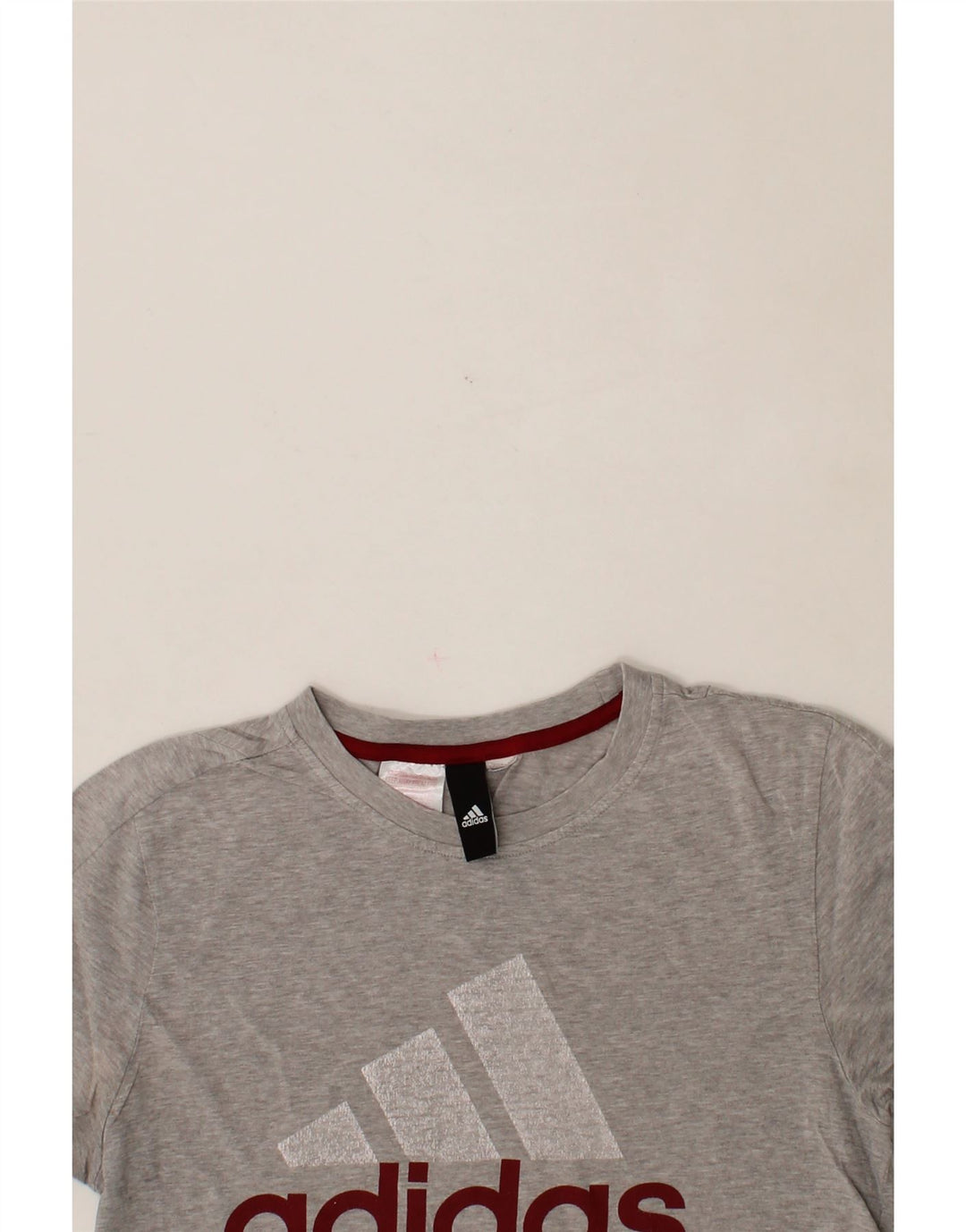 ADIDAS Womens Graphic T-Shirt Top UK 12 Medium Grey Vintage Adidas and Second-Hand Adidas from Messina Hembry 