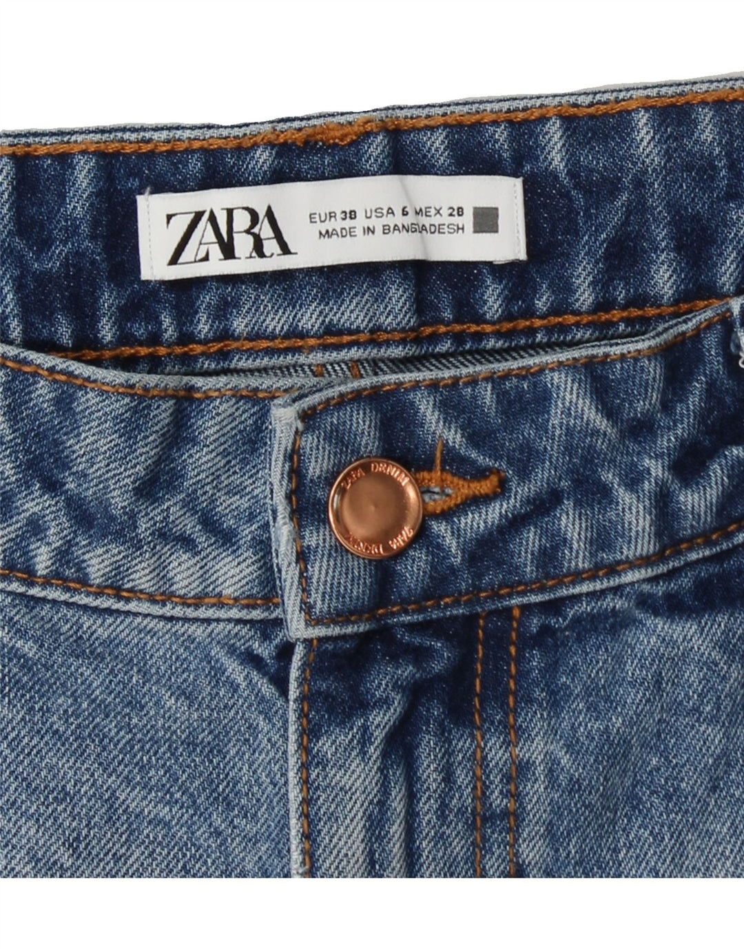 ZARA Womens Denim Distressed Hot Pants EU 38 Small W30 Blue Cotton Vintage Zara and Second-Hand Zara from Messina Hembry 
