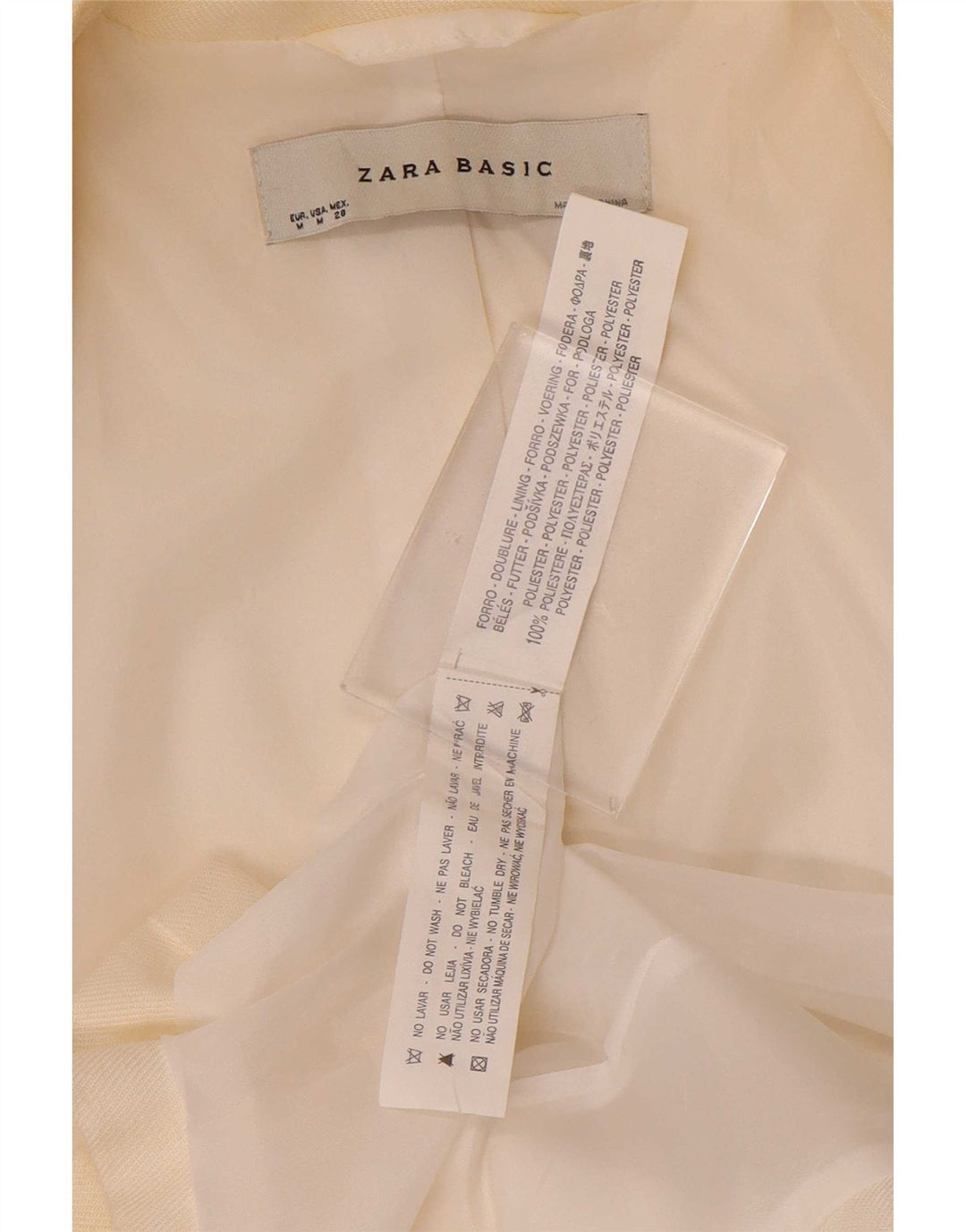 Blazer pentru femei Zara cu 1 nasture UK 12 Poliester alb mediu