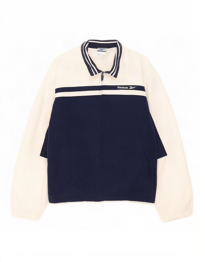 Jachetă de trening Reebok pentru femei UK 12 Medium Bleumarin Colorblock